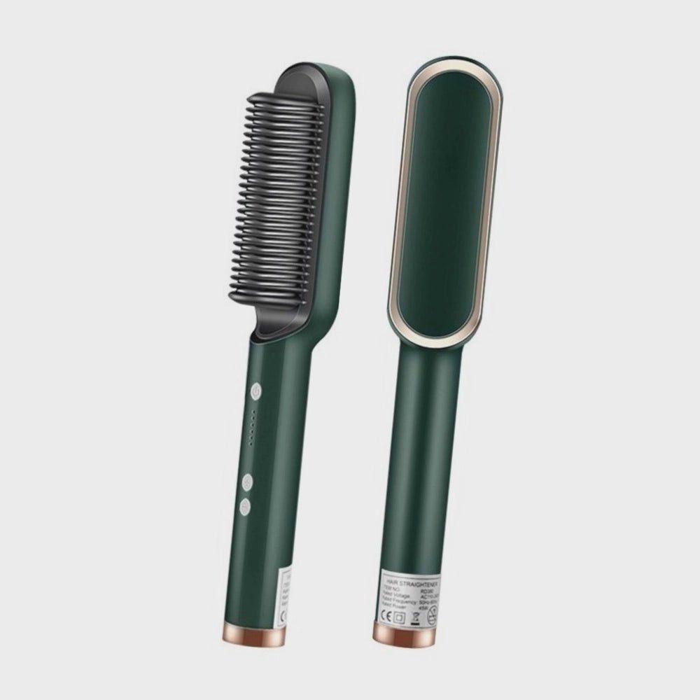 2-in-1 Ceramic Ionic Hair Straightener Brush