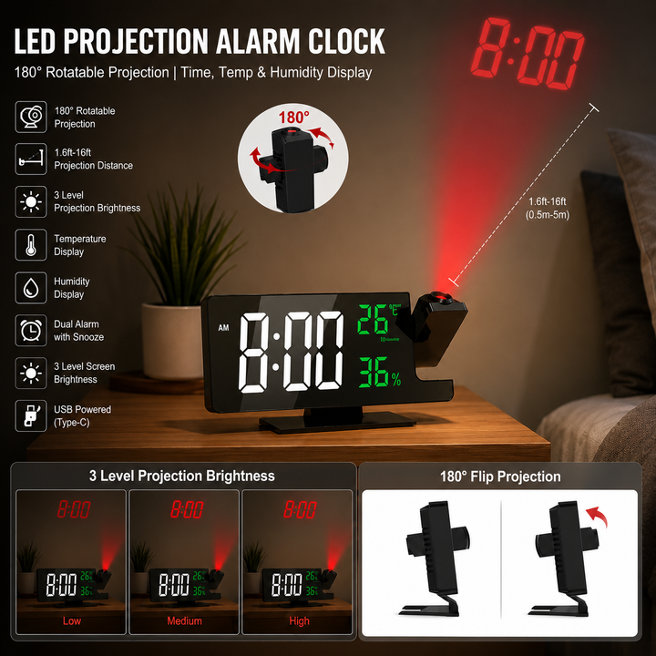 Kids Smart LED Mirror Alarm Clock