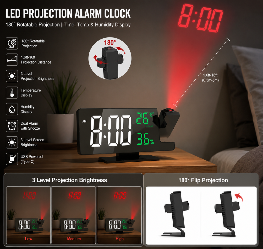 Kids Smart LED Mirror Alarm Clock