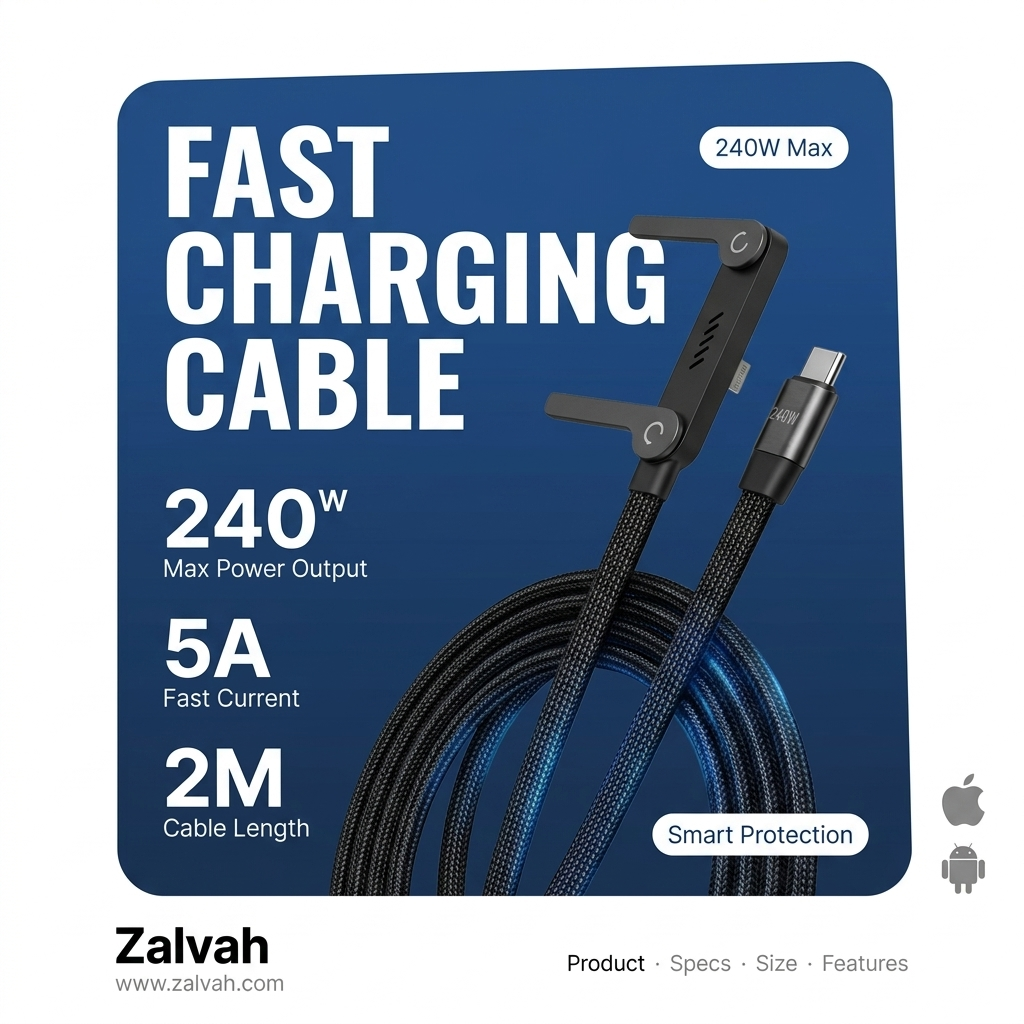 2-in-1 Stand Cable – Fast Charging + Hands-Free Phone Holder