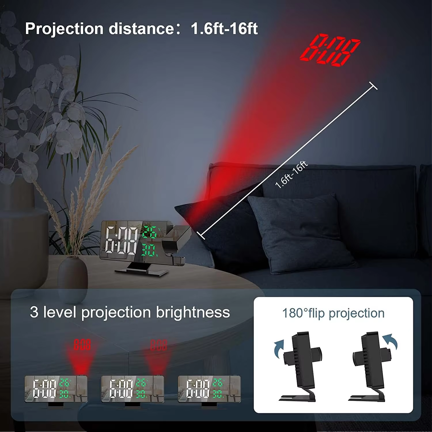 Kids Smart LED Mirror Alarm Clock