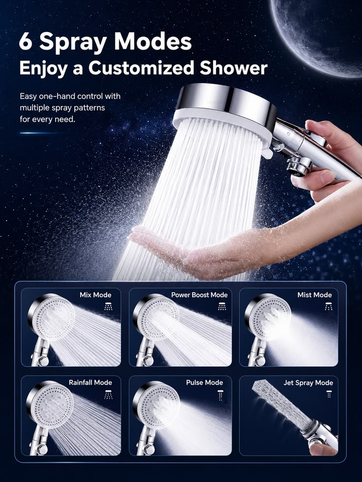 Handheld Shower Head – High Pressure, Double Spray
