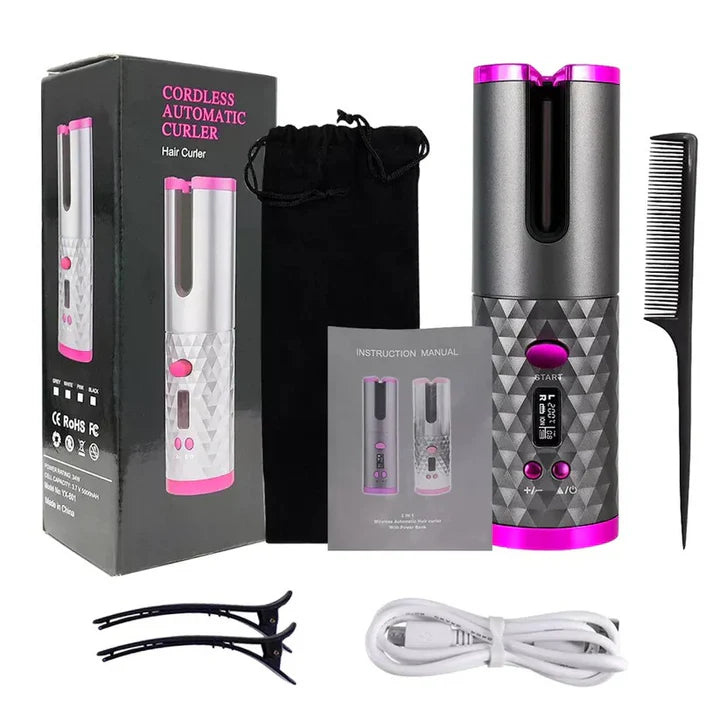 Portable Cordless Auto Hair Curler