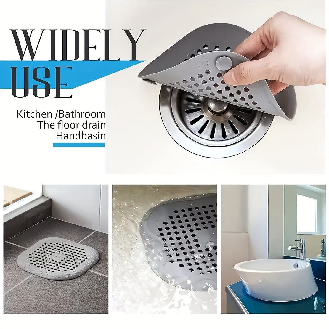 2Pcs Hair Catcher Drain Strainer – Anti-Clog Sink Filter | Kitchen & Bathroom