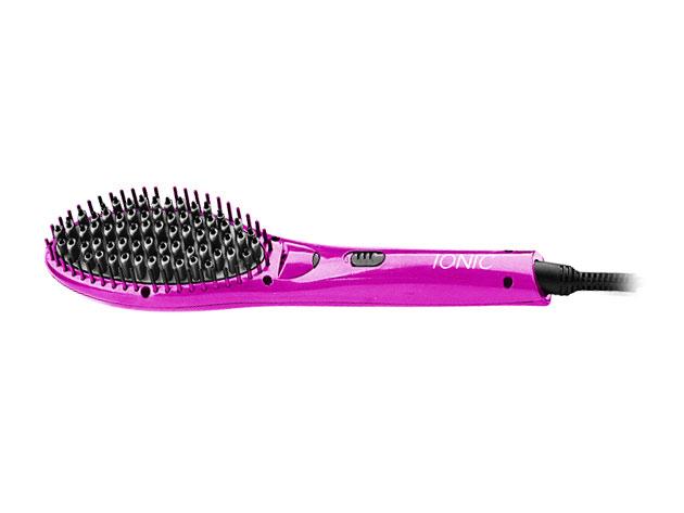 2-in-1 Ceramic Ionic Hair Straightener Brush